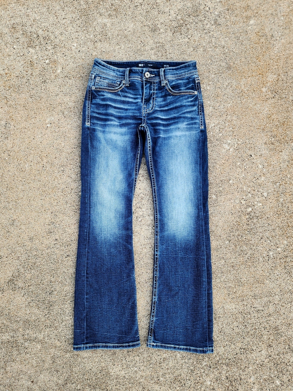 BKE Men's Fulton Boot Stretch Blue Denim Jeans size 29x32